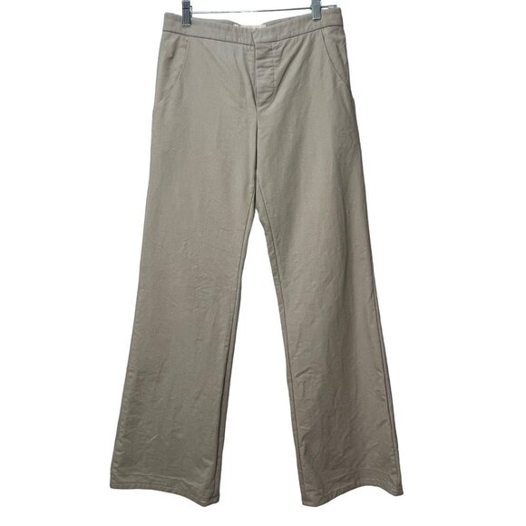 MARNI Button Fly Flat Front Wide Leg Cotton Khaki Chino Pants Pockets IT 42 US 6 - Picture 1 of 10